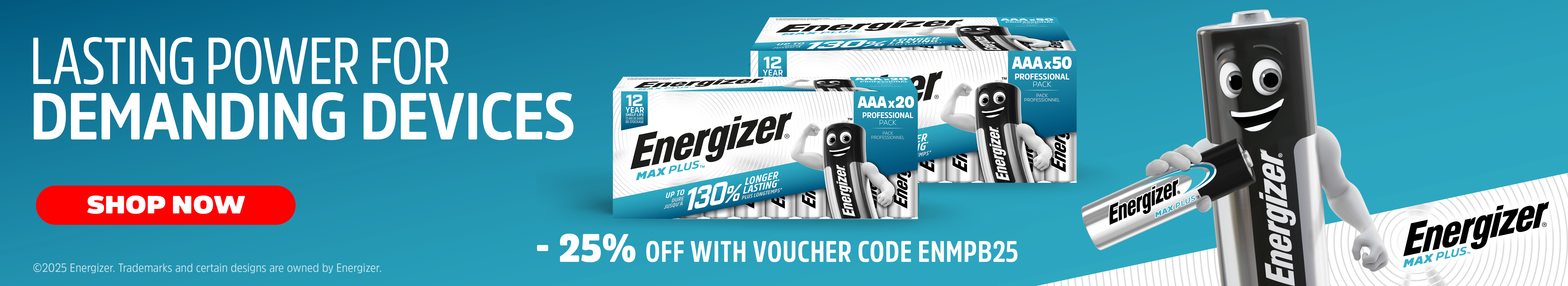 Extra 25% off Energizer Max Plus AAA Batteries 